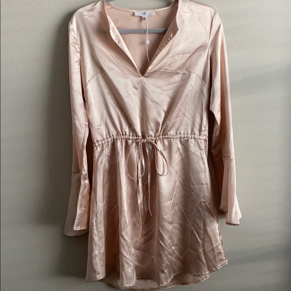 Missguided Champagne Satin Dress